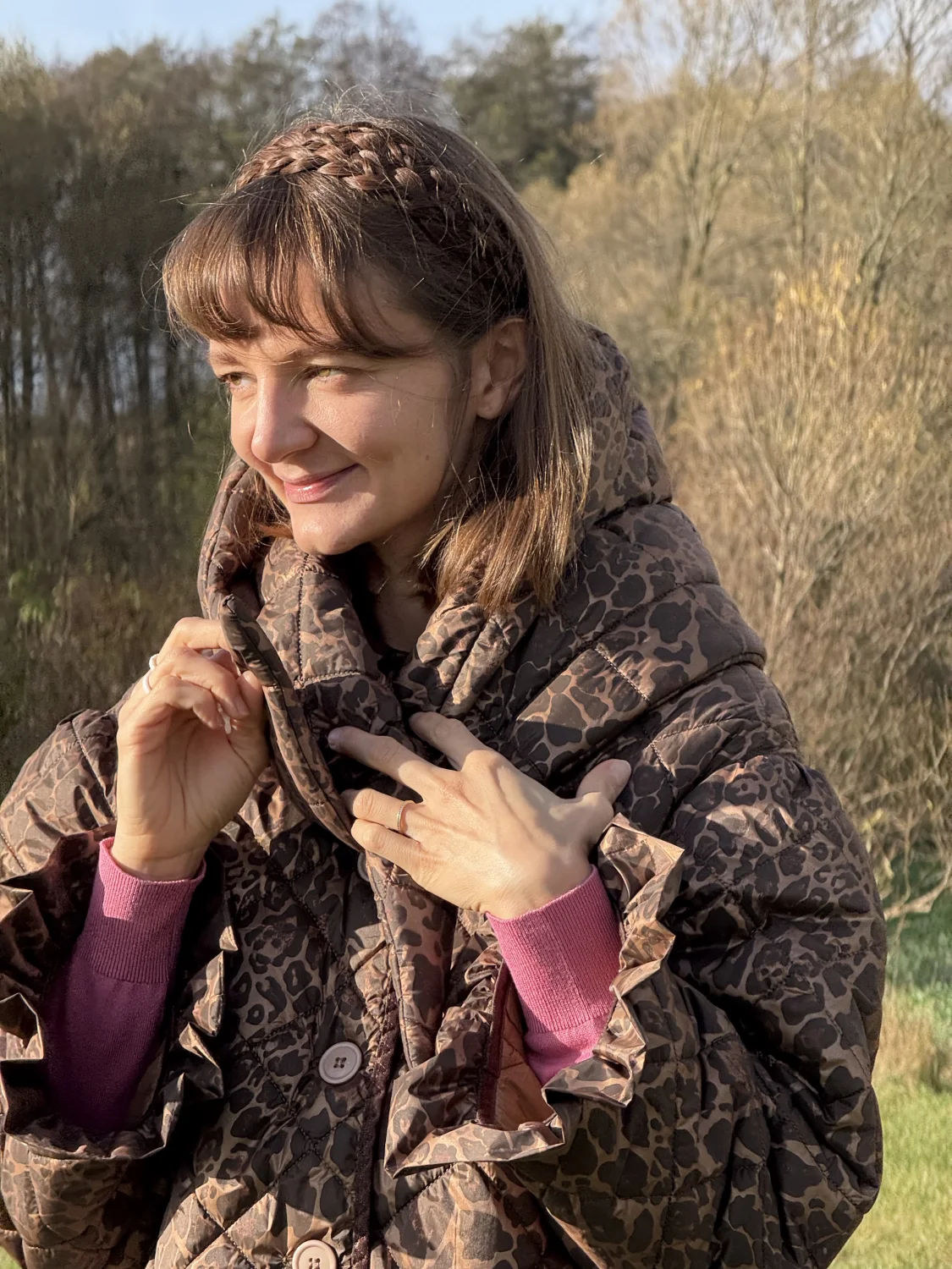 Dziewczęca Kurtka w panterkowy print