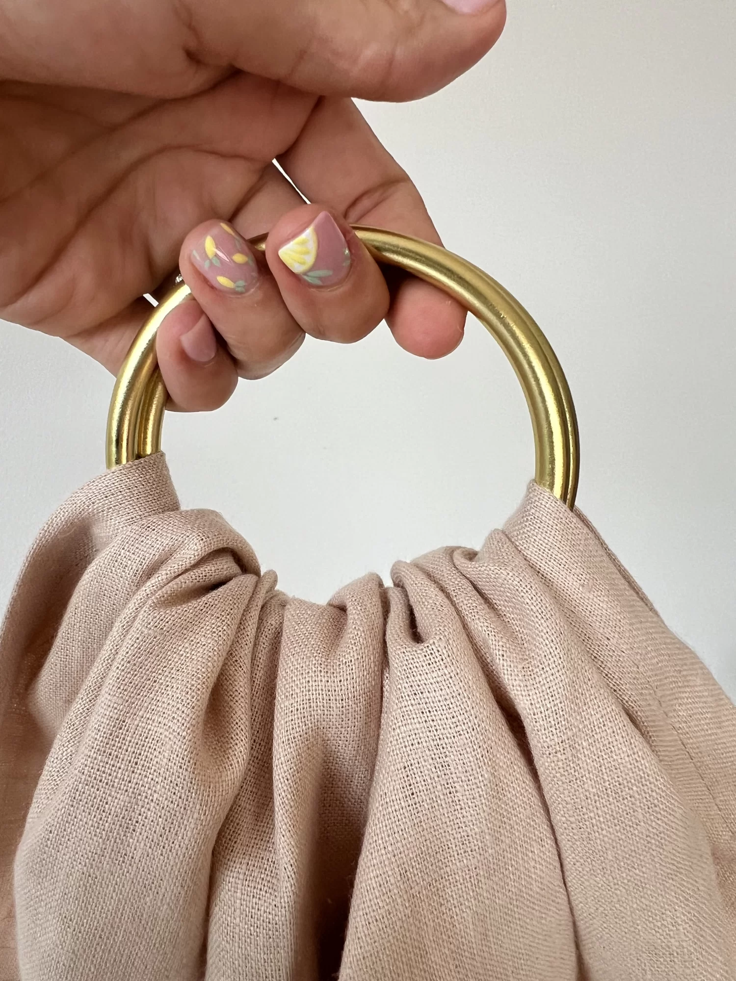 Lniana chusta  kółkowa BEIGE