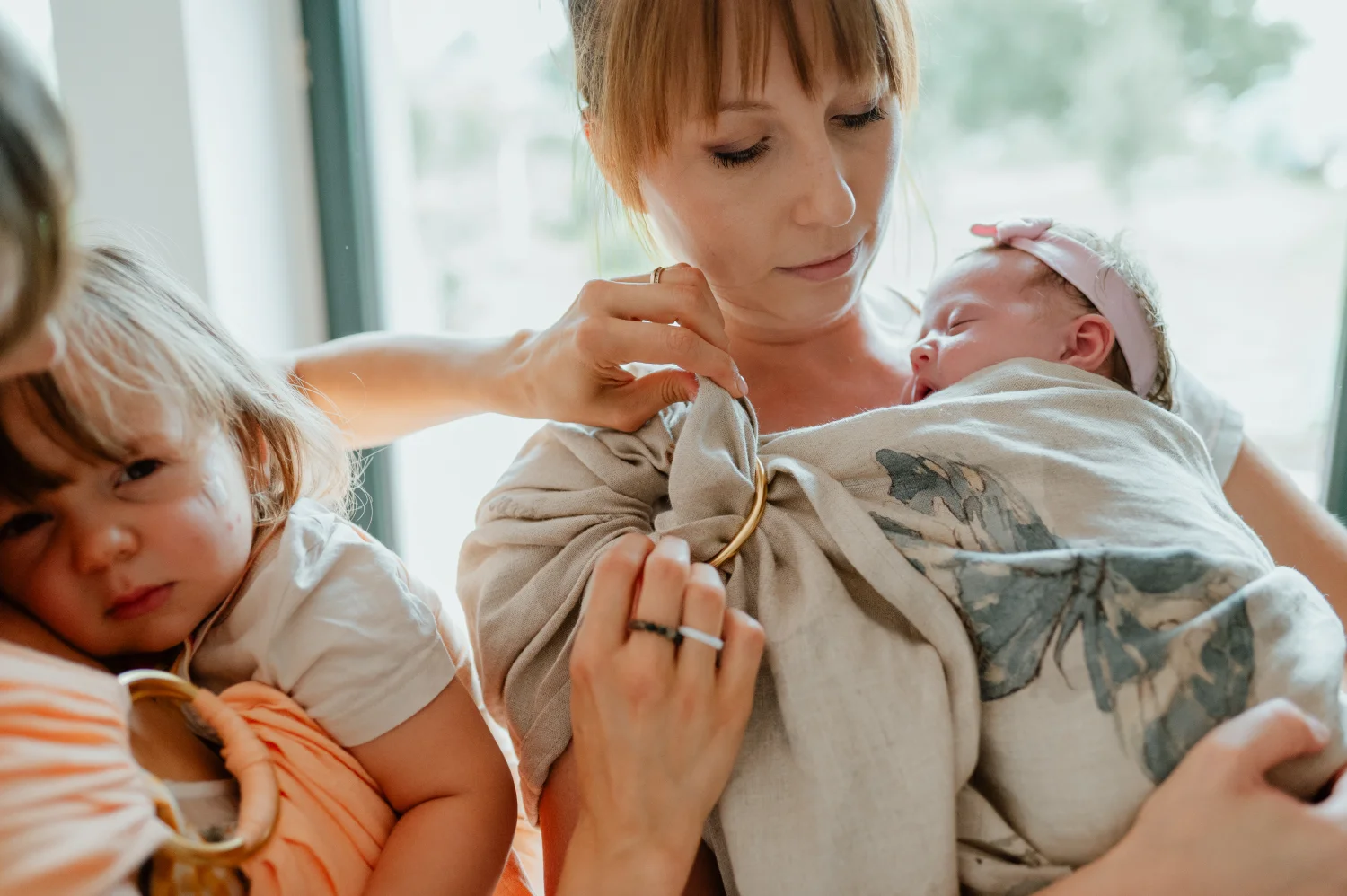 Lniana chusta kółkowa BUTTERFLY 