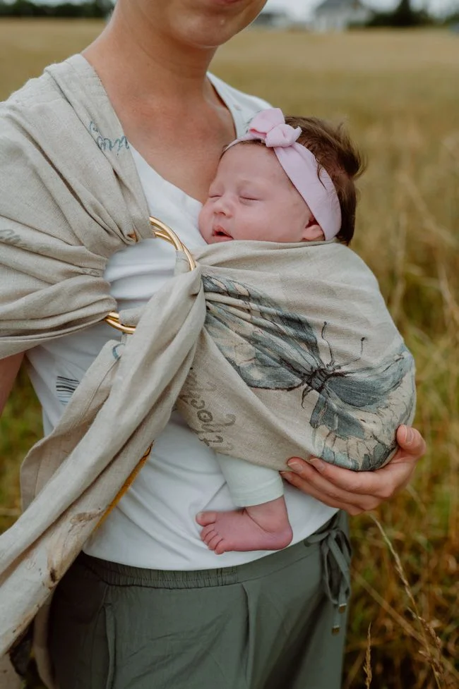 Lniana chusta kółkowa BUTTERFLY 