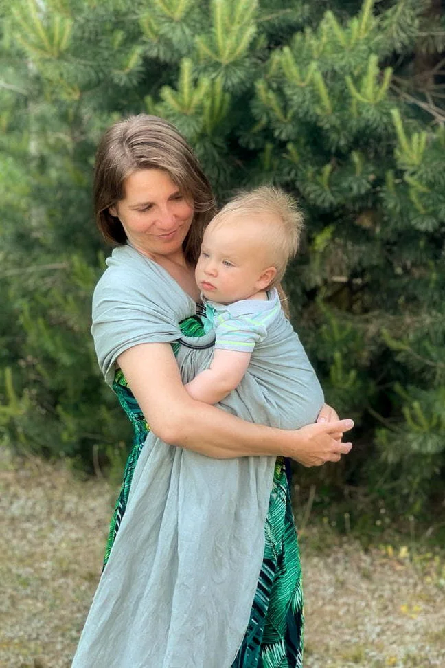 Lniana chusta kółkowa Forrest Morning