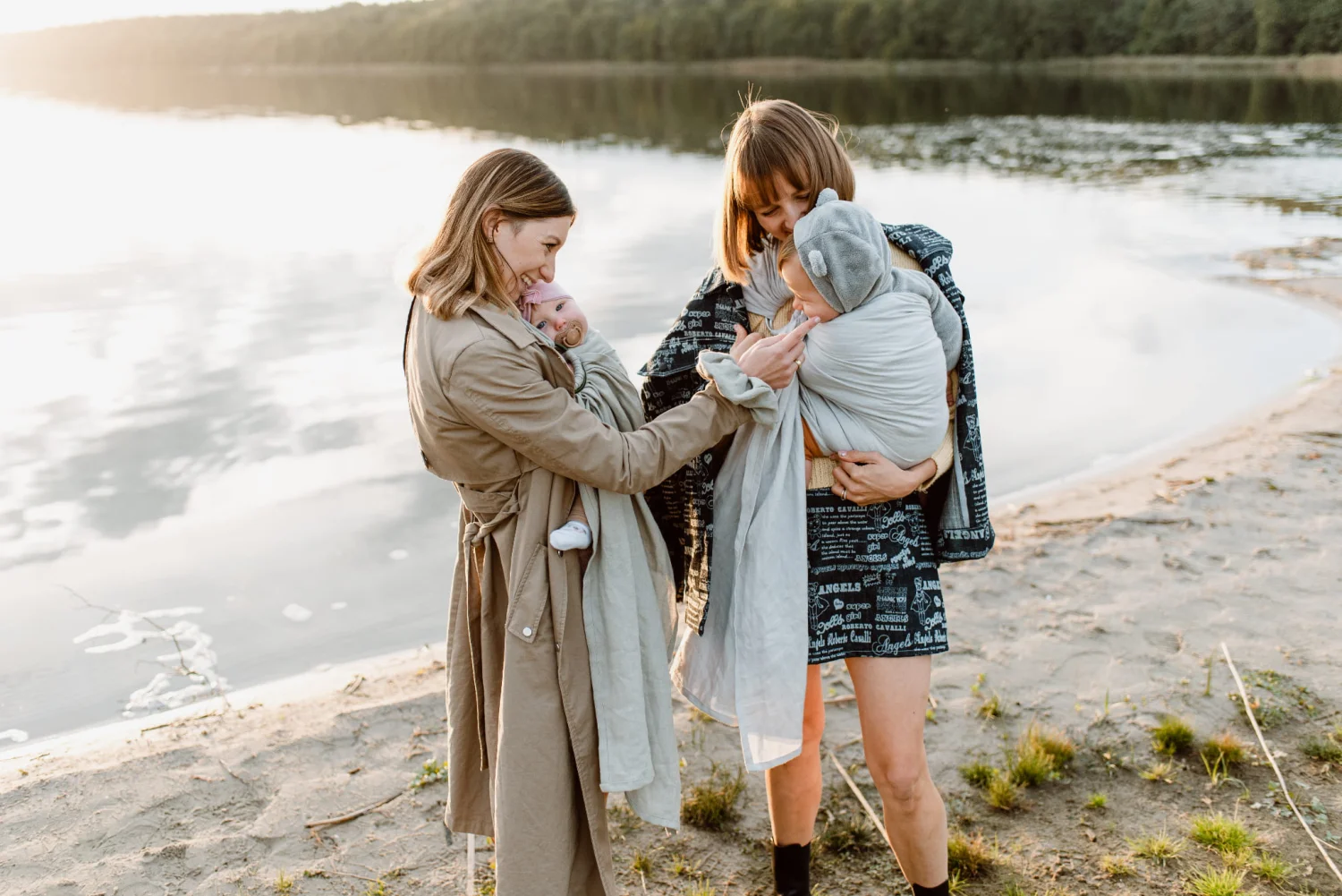 Lniana chusta kółkowa Forrest Morning
