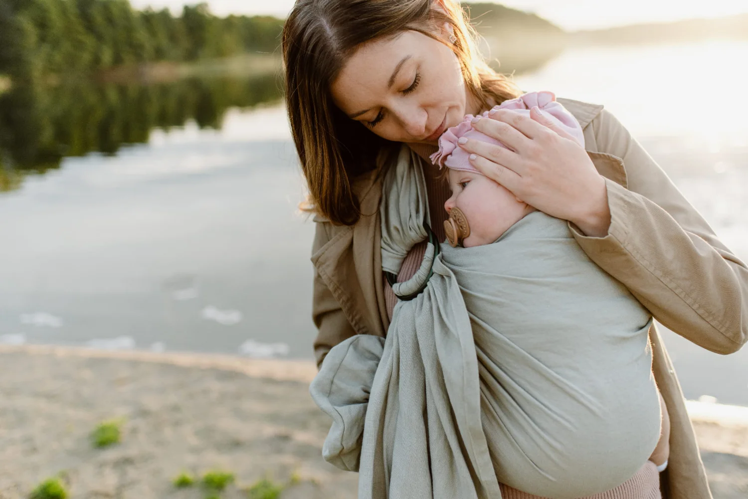 Lniana chusta kółkowa Forrest Morning