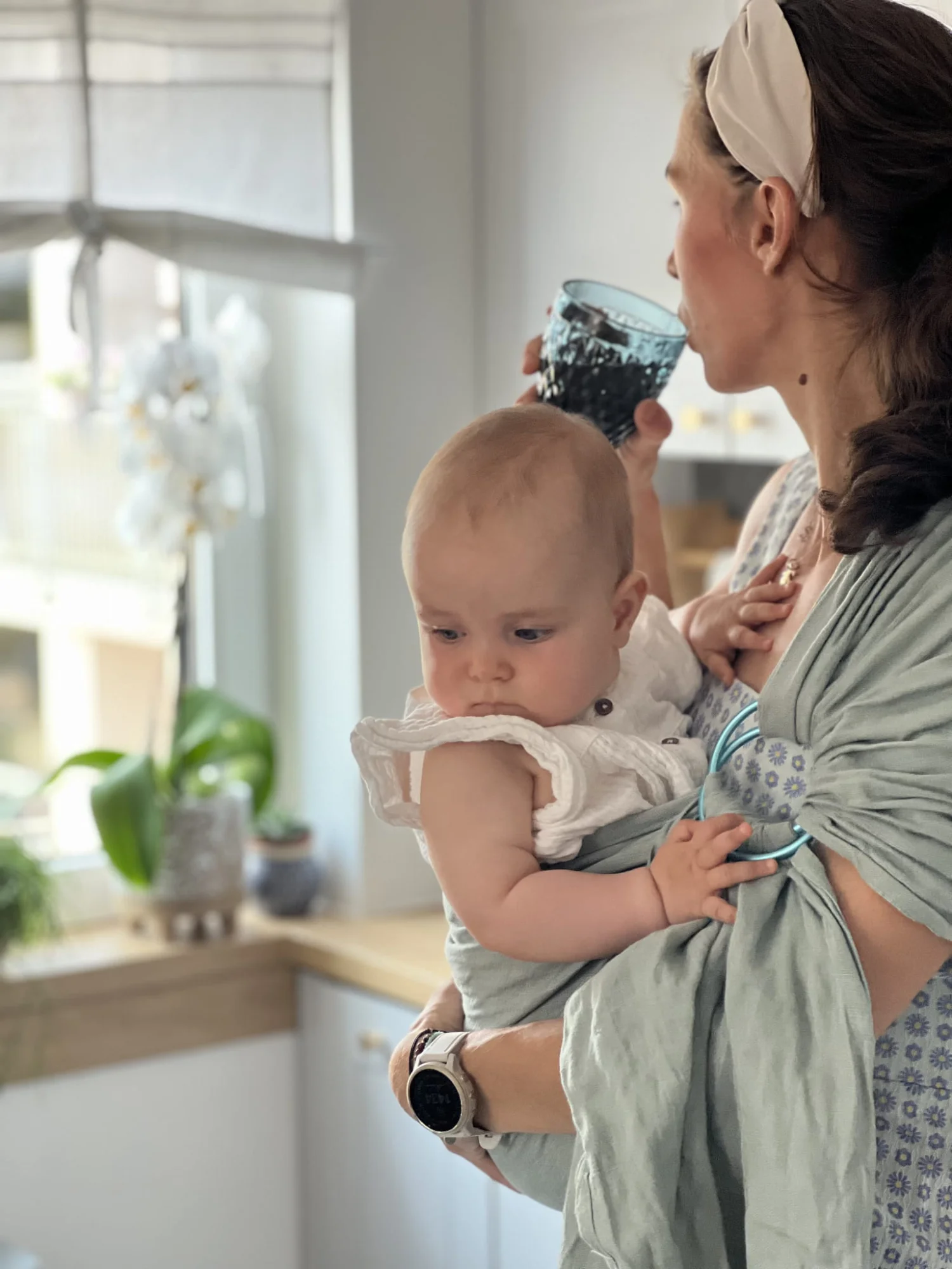 Lniana chusta kółkowa Forrest Morning