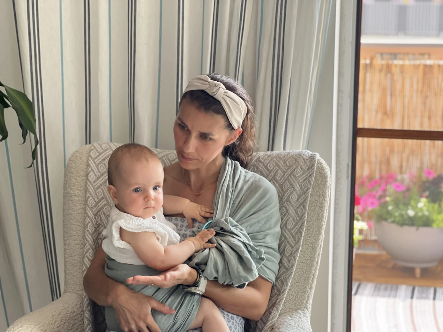 Lniana chusta kółkowa Forrest Morning