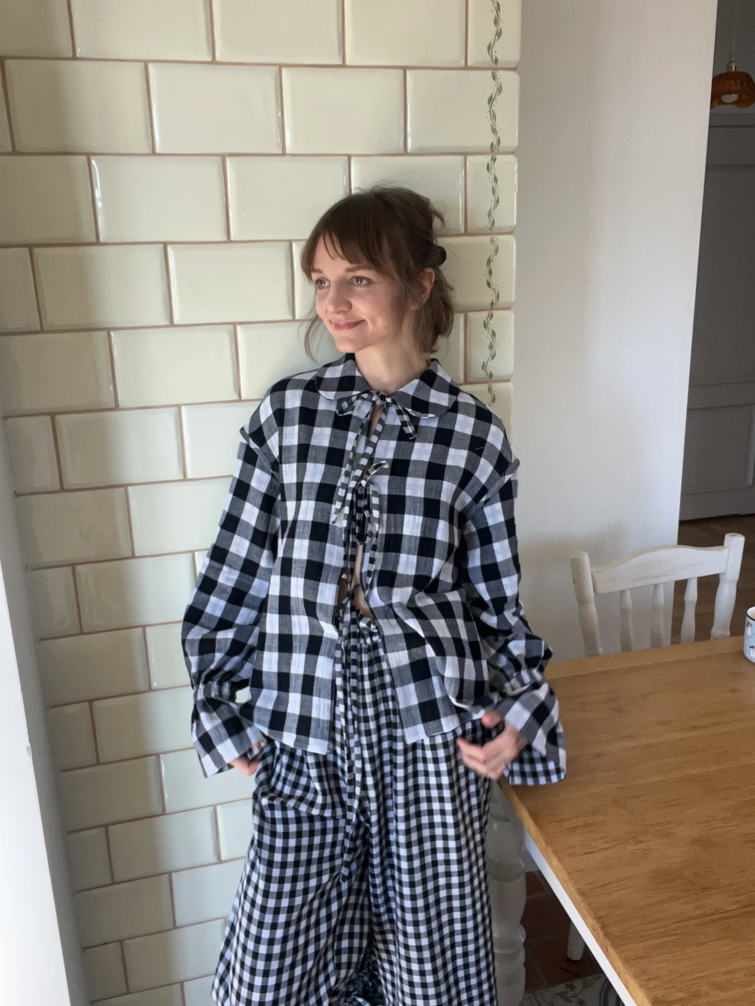 Dwustronna muślinowa koszula Sofia