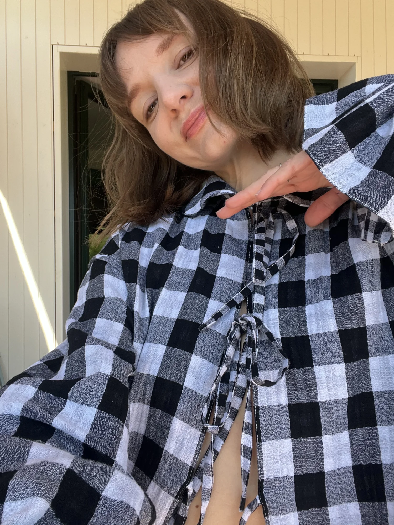 Dwustronna muślinowa koszula Sofia