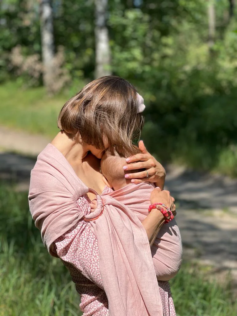 Lniana  chusta kółkowa Rose