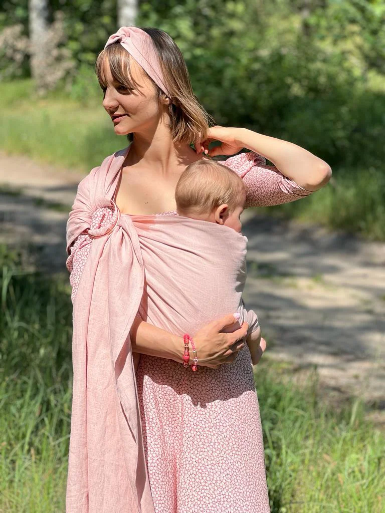 Lniana  chusta kółkowa Rose