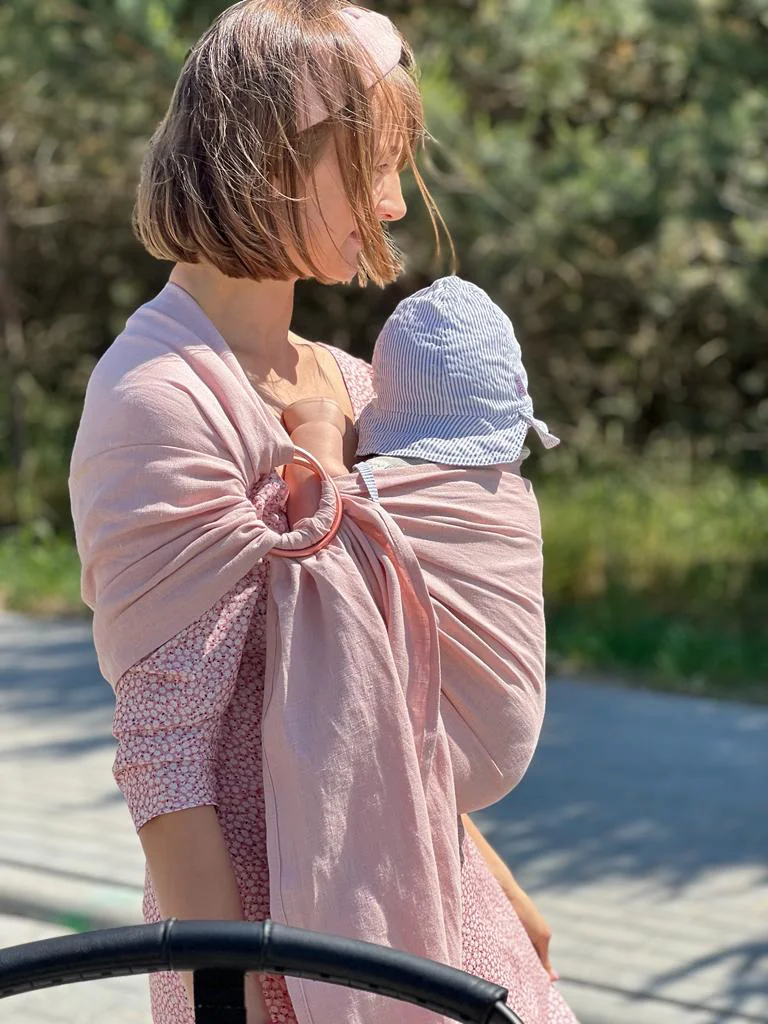 Lniana  chusta kółkowa Rose