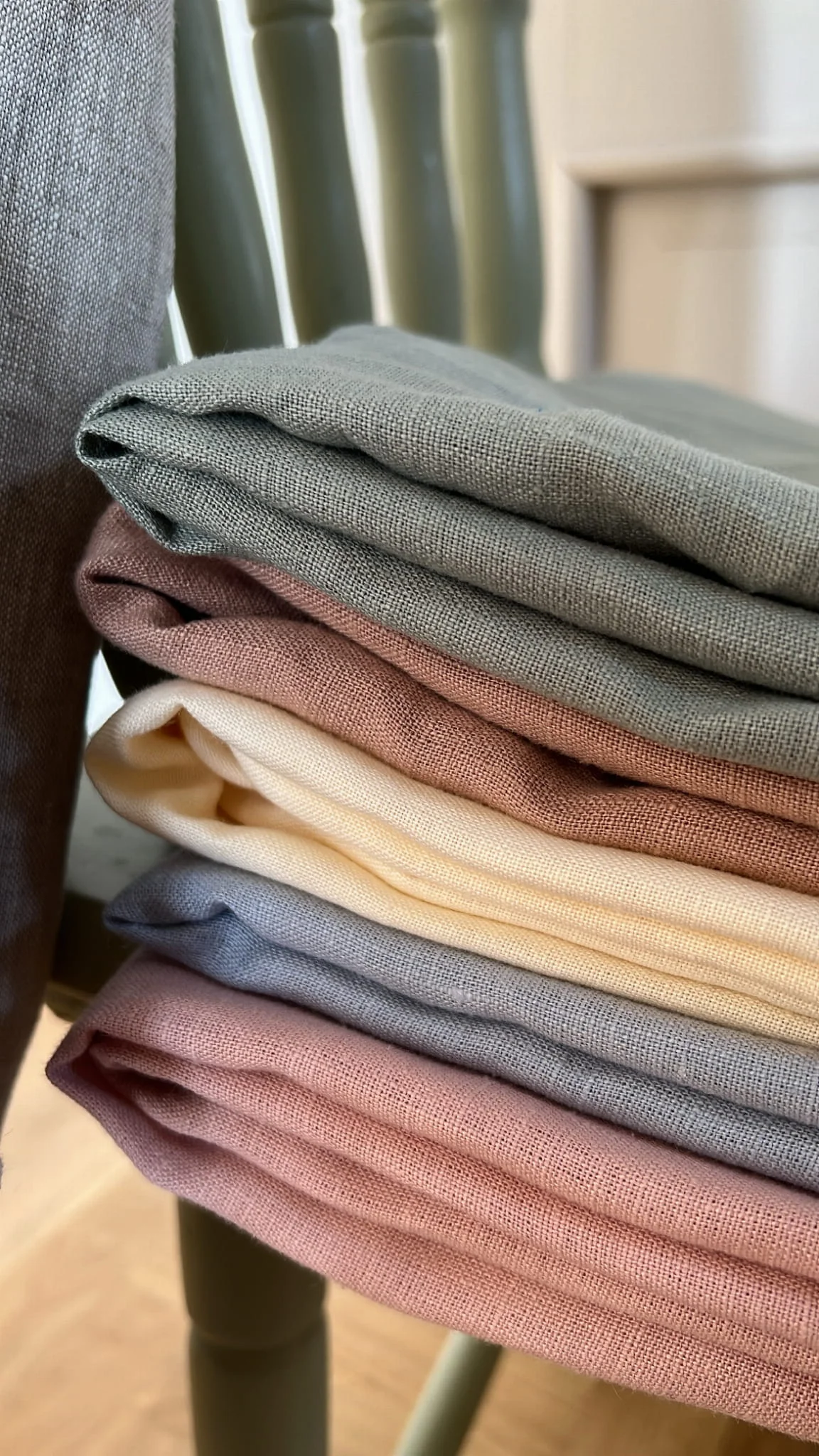 Lniana  chusta kółkowa Rose