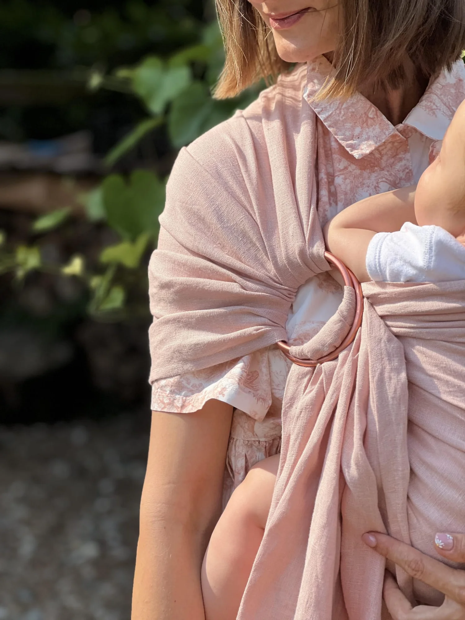 Lniana  chusta kółkowa Rose