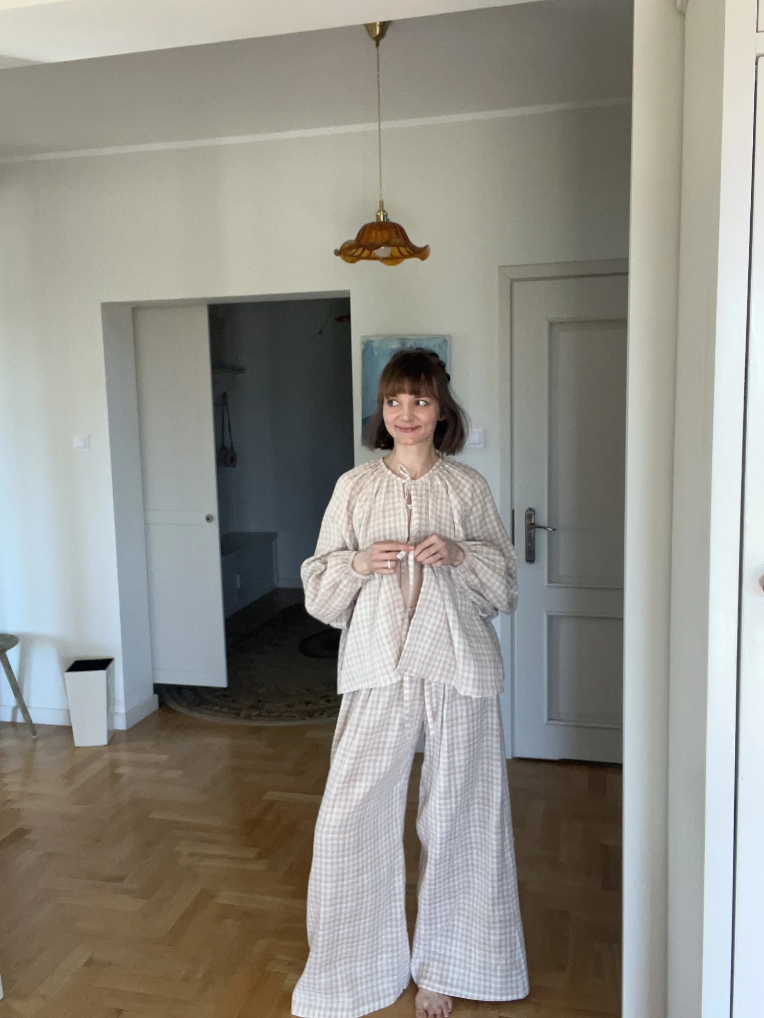 Dwustronne Muślinowe spodnie w gumkę Bella 