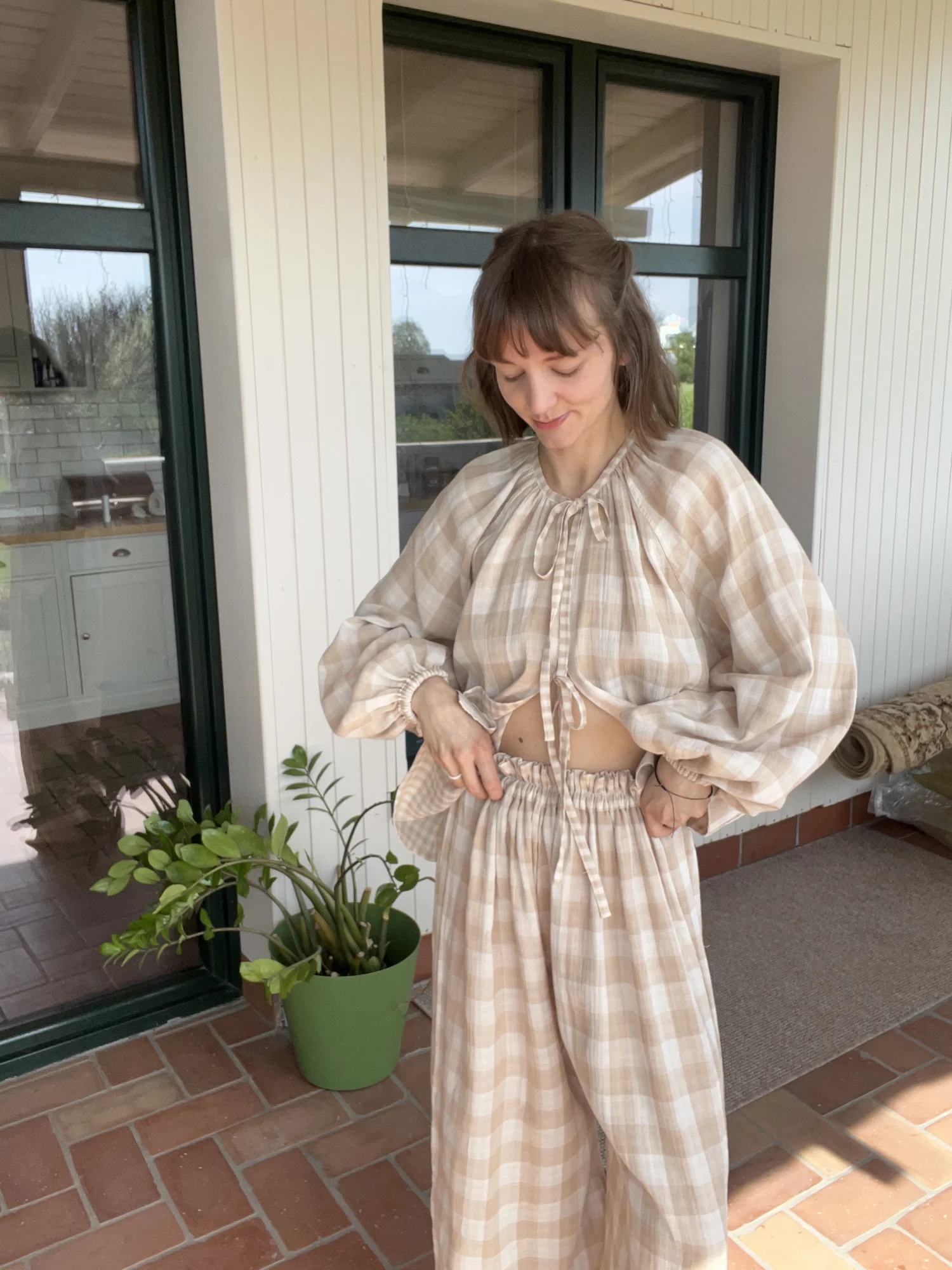 Dwustronne Muślinowe spodnie w gumkę Bella 