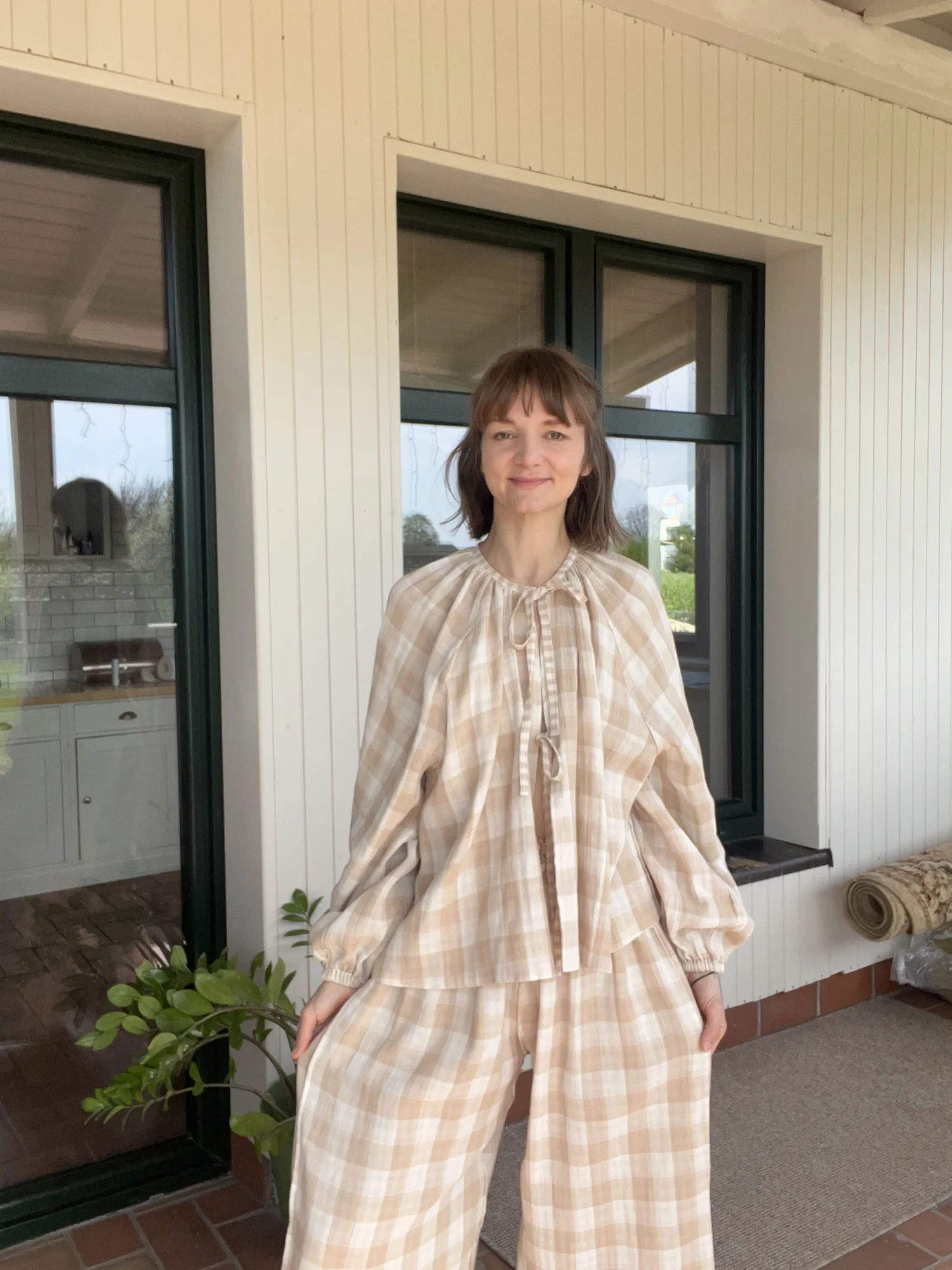 Dwustronne Muślinowe spodnie w gumkę Bella 