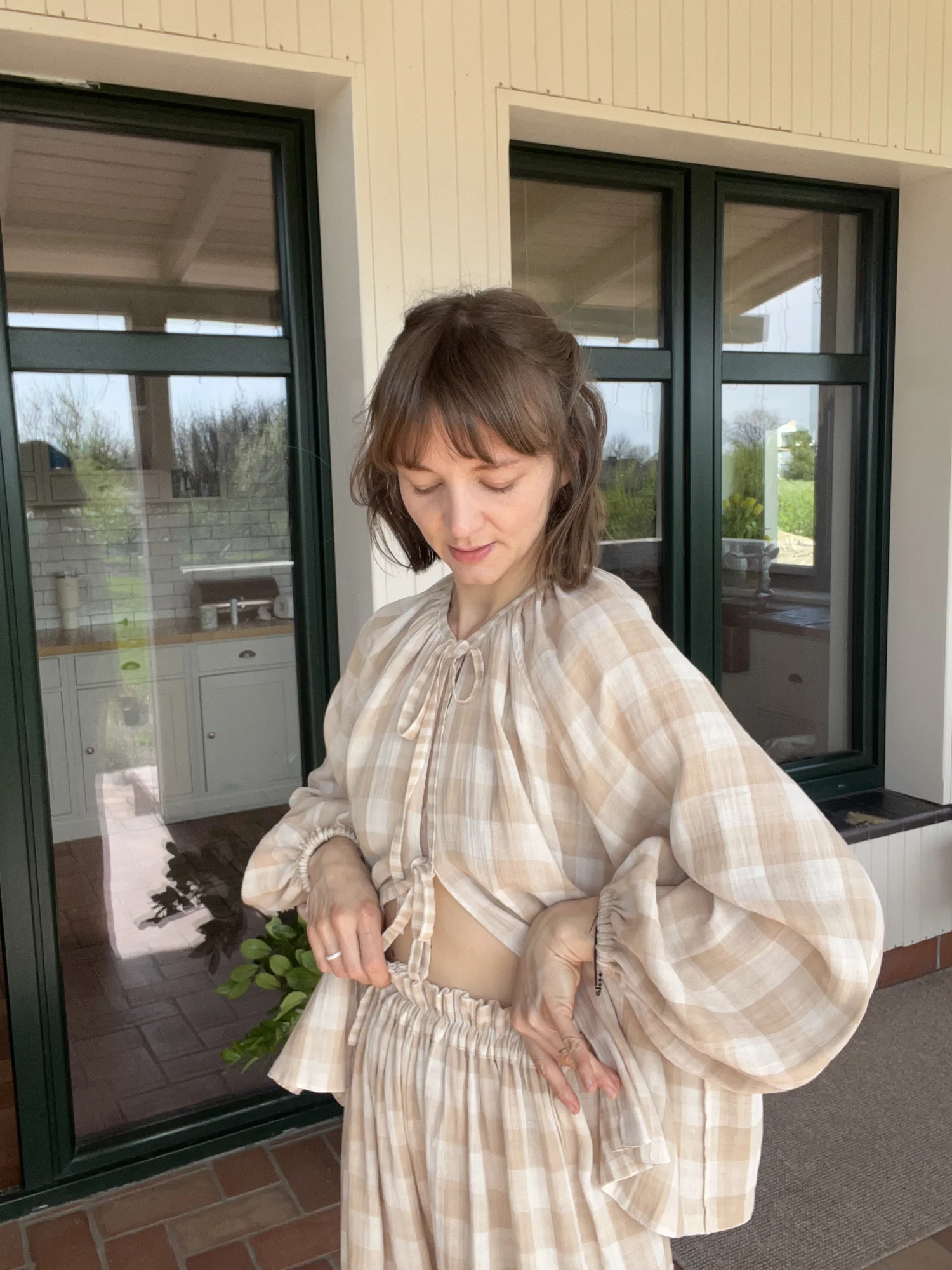 Dwustronne Muślinowe spodnie w gumkę Bella 