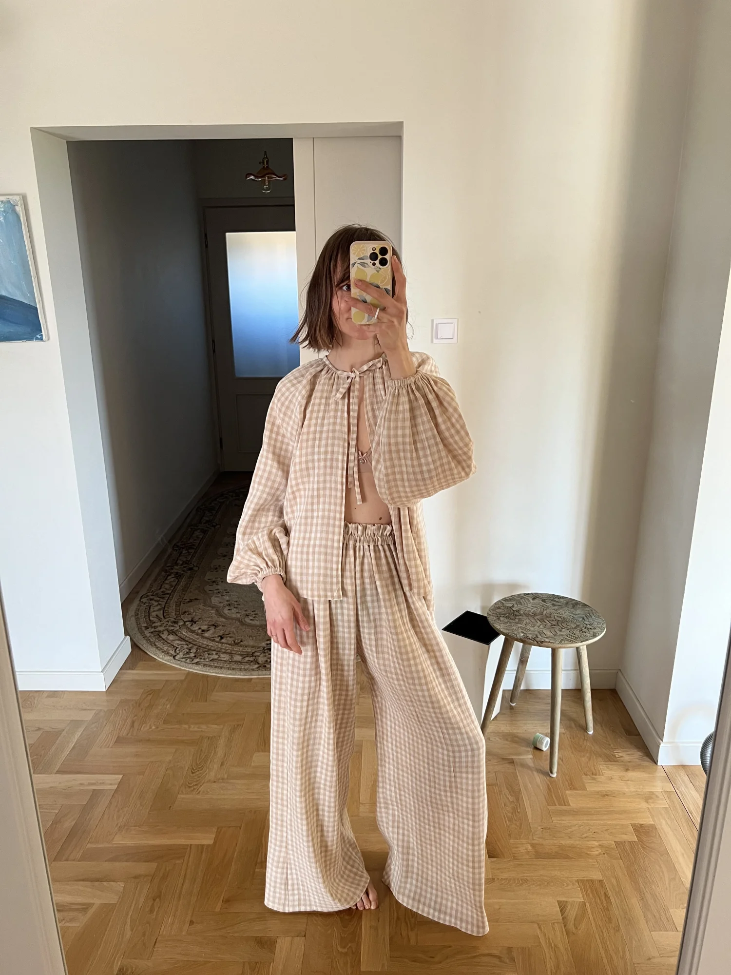 Dwustronne Muślinowe spodnie w gumkę Bella 