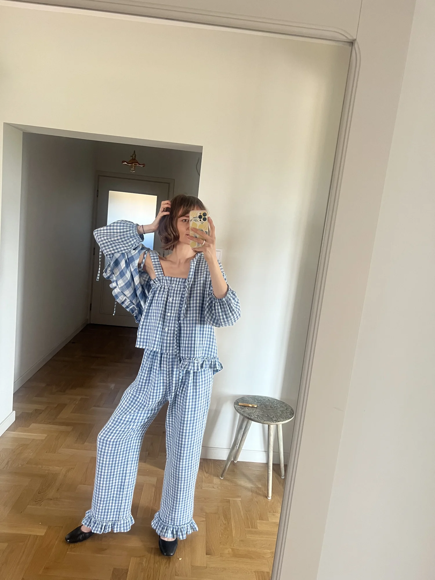 Dwustronne muślinowe spodnie Lea