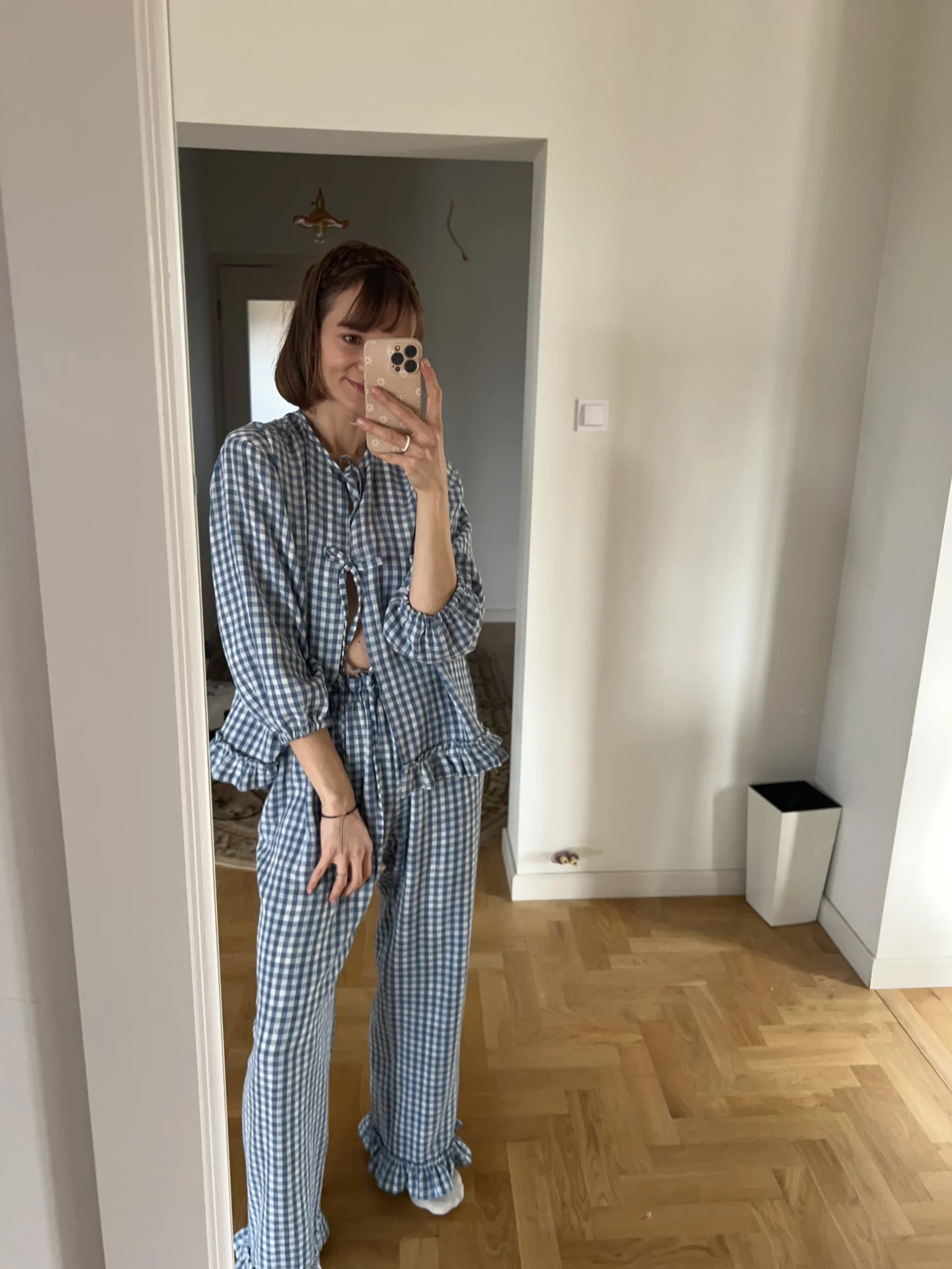 Dwustronne muślinowe spodnie Lea